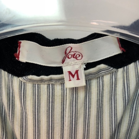 Joie Crushed Velvet Fringe Trim Blazer Lined Jacket - Picture 4 of 8